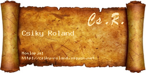 Csiky Roland névjegykártya